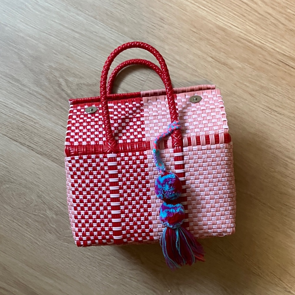 Likely Red and Pink Mini Woven Bag